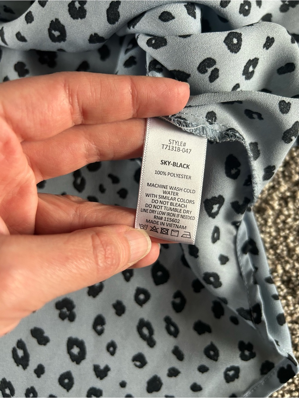Lush Light Blue Leopard Print Blouse View 5